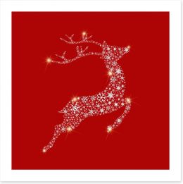 Dancing reindeer Art Print 37155524
