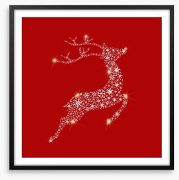 Dancing reindeer Framed Art Print 37155524