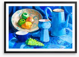 Fruit bowl blues Framed Art Print 371598490