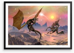 The dragon duel Framed Art Print 37298475