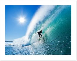 Surfer on blue ocean wave Art Print 37320867
