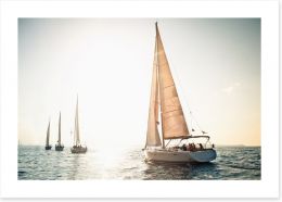 Dusk sailing Art Print 37590316