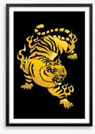 Golden tiger Framed Art Print 381024081