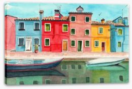 Burano boats Stretched Canvas 382162019