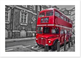 Retro red bus Art Print 38220436