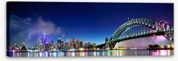 Sydney Harbour NYE fireworks panorama Stretched Canvas 38296723