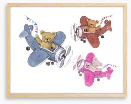 Teddy bear planes Framed Art Print 386813263