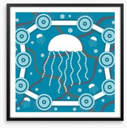 Jellyfish waters Framed Art Print 38900763