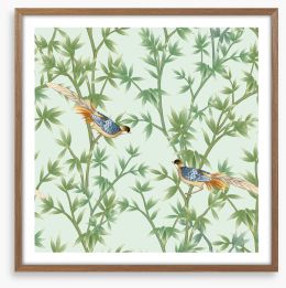 Bamboo birds Framed Art Print 390391190