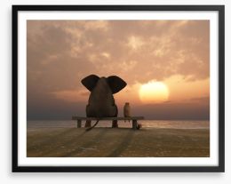 Together watching the sunset Framed Art Print 39128366