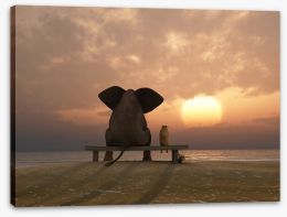 Together watching the sunset Stretched Canvas 39128366