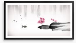 Fishing for spring Framed Art Print 392579614
