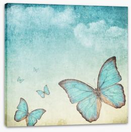 Vintage blue butterflies Stretched Canvas 39296410