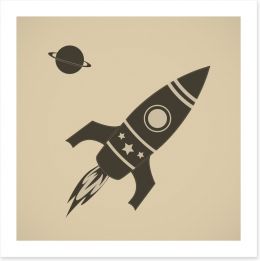 Retro rocket Art Print 39673881