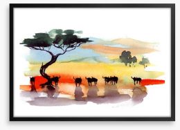 Cape buffalo sunset Framed Art Print 39762784