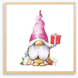Gnome for christmas III Framed Art Print 398188585