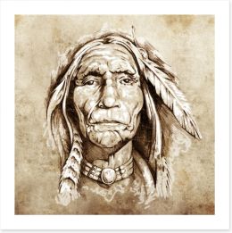 Portrait of a native American Art Print 39910737