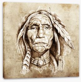 Portrait of a native American Stretched Canvas 39910737