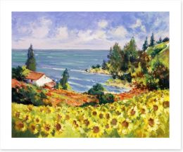 Sunflowers by the sea Art Print 39963653