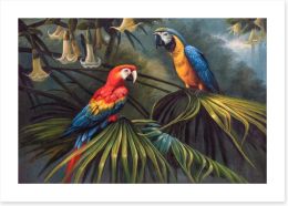 Jungle dream parrots Art Print 400208258