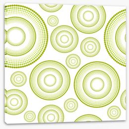 Green retro rings Stretched Canvas 40446648