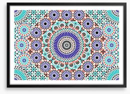 Berber blues mosaic Framed Art Print 406781661