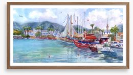 Yachts in the harbour Framed Art Print 408067661