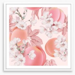 Peachy blossom Framed Art Print 408240221