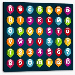 Alphabet and Numbers Stretched Canvas 40950634