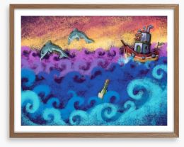 On the ocean waves Framed Art Print 41054996