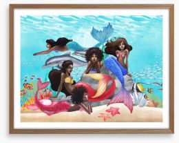 The mermaid meet Framed Art Print 410665534