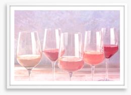 Rosé coloured glasses Framed Art Print 414001761