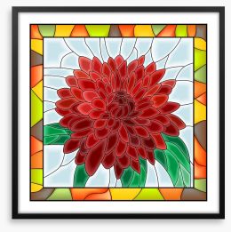 The chrysanthemum window Framed Art Print 41408552