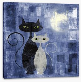 The moonlight cats Stretched Canvas 41519464