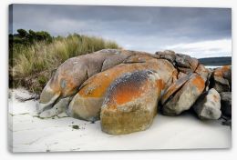 Granite boulders under storm clouds Stretched Canvas 41657948