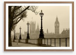 Westminster through the fog Framed Art Print 41947981
