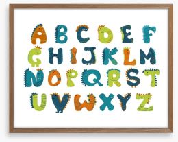 Dinosaur alphabet Framed Art Print 423030444