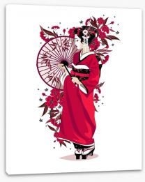 The geisha in red Stretched Canvas 42337594