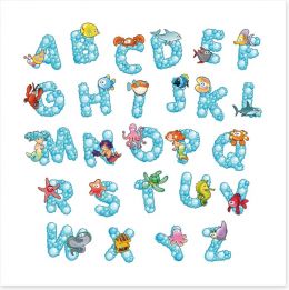 Alphabet and Numbers Art Print 42530586