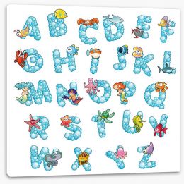 Alphabet and Numbers Stretched Canvas 42530586
