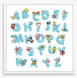 Alphabet and Numbers Framed Art Print 42530586