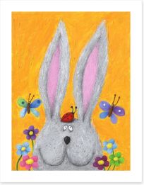 Rabbit in the Spring Art Print 43131595