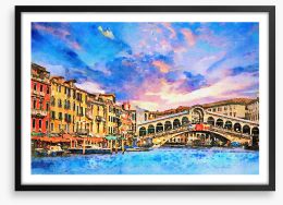 Rialto Bridge beauty Framed Art Print 431328626