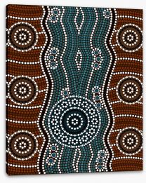 Aboriginal Art Stretched Canvas 43240002