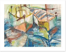 Boats in the bay Art Print 43309344