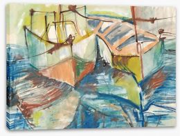 Boats in the bay Stretched Canvas 43309344