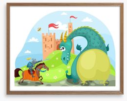 Knights and Dragons Framed Art Print 43385239