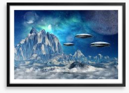 Ice planet attack Framed Art Print 43448787