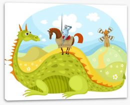 Knights and Dragons Stretched Canvas 43676248