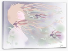 With fishes in her hair Stretched Canvas 43690270
